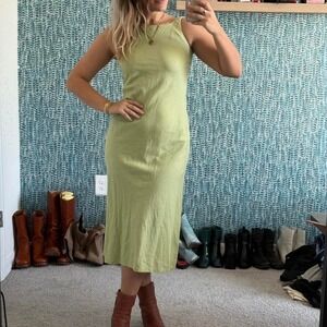 Vintage Jessica Howard Green Linen midi dress